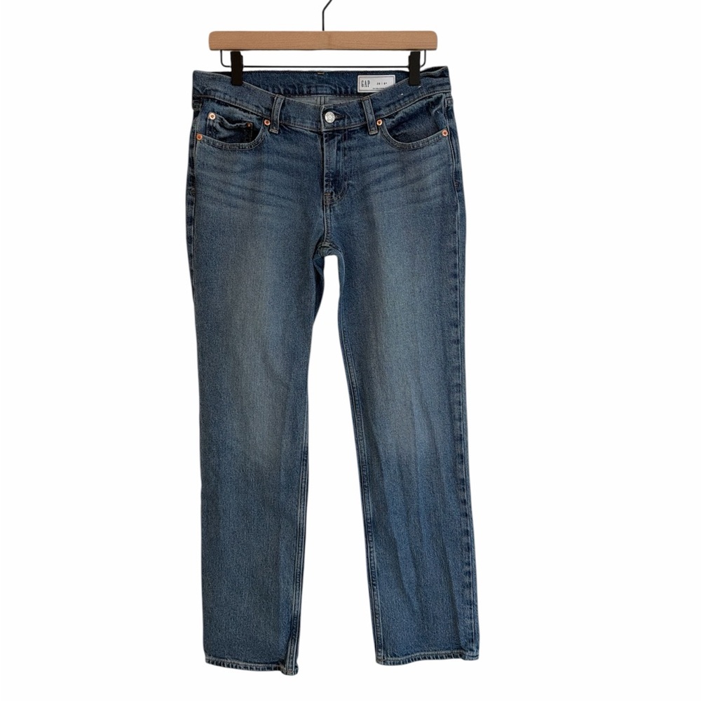 GAP straight jeans size 29 / 8 medium wash stretch denim classic capsule minimal